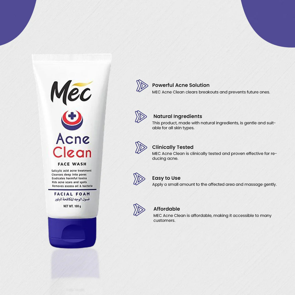 Mec Acne Clean Face Wash 100gm