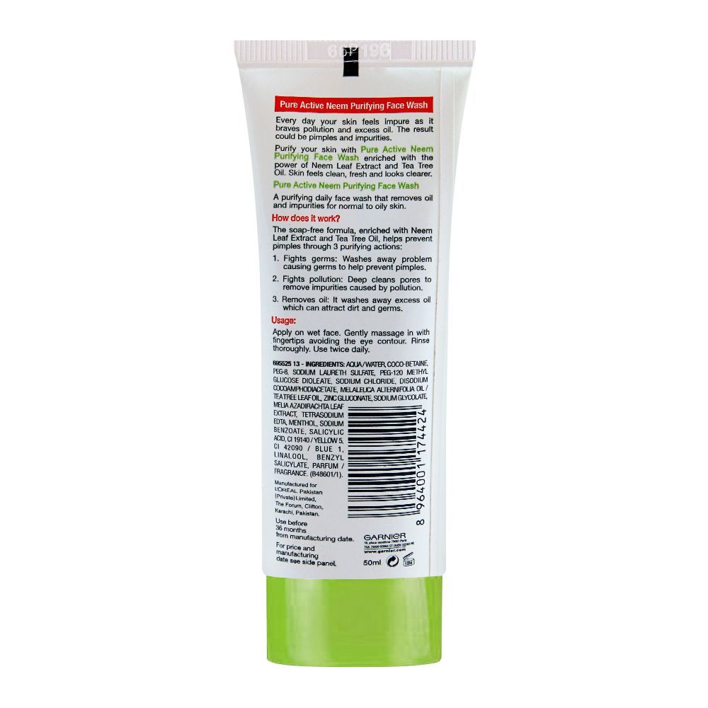GARNIER PURE NEEM ACTIVE FACEWASH-50ML