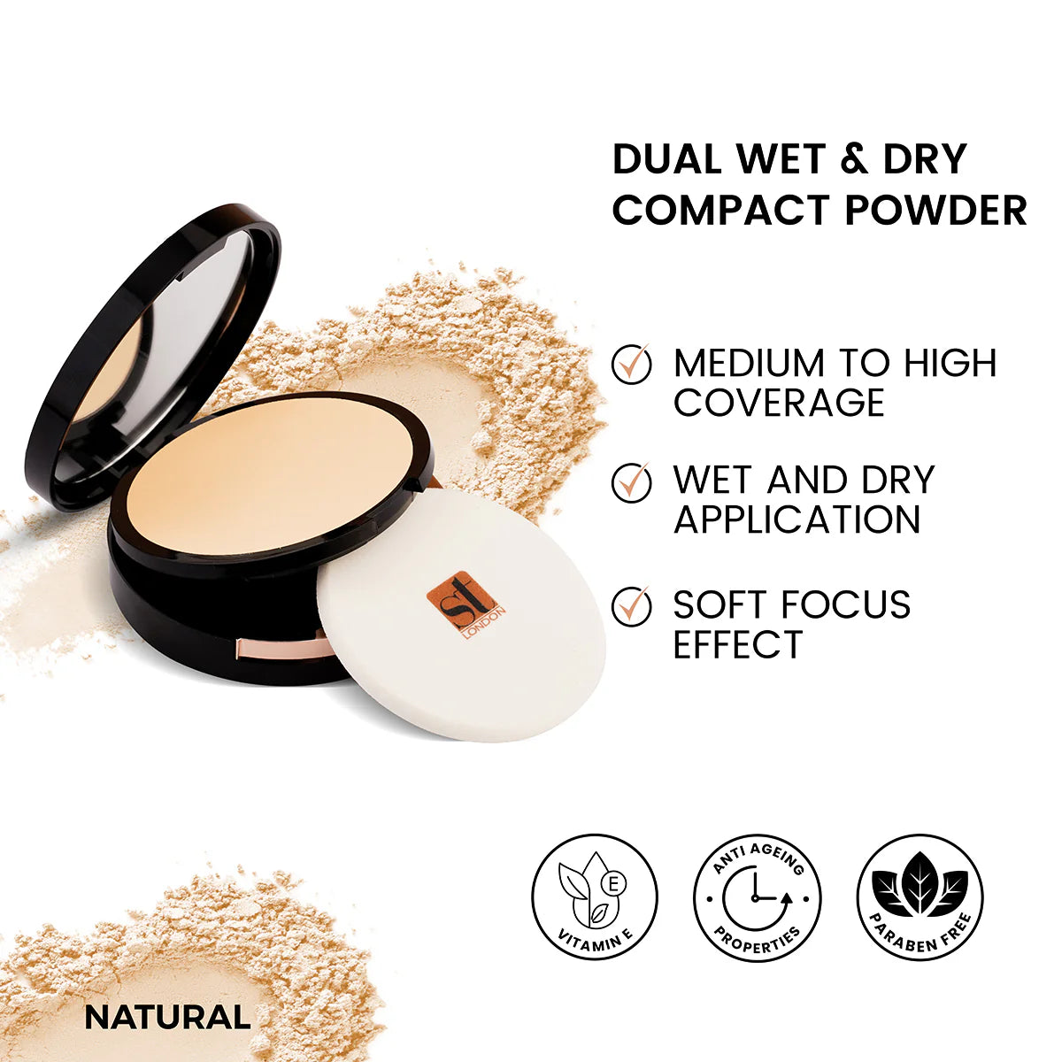 ST London - Dual Wet & Dry Compact Powder natural