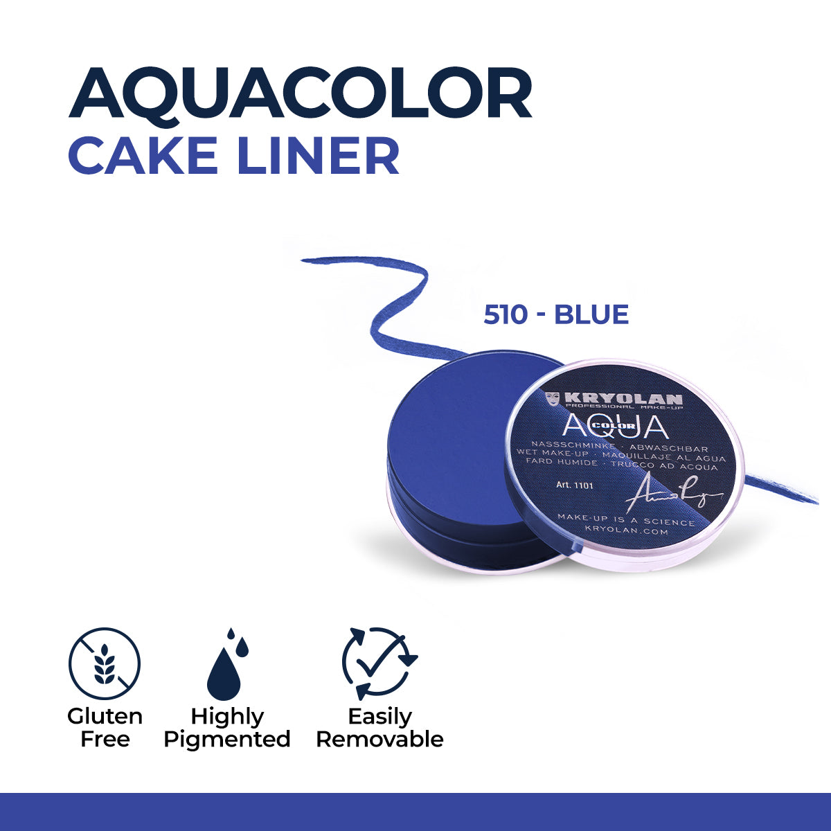Kryolan Aquacolor Cake Liner 545 Royal Blue 8ML