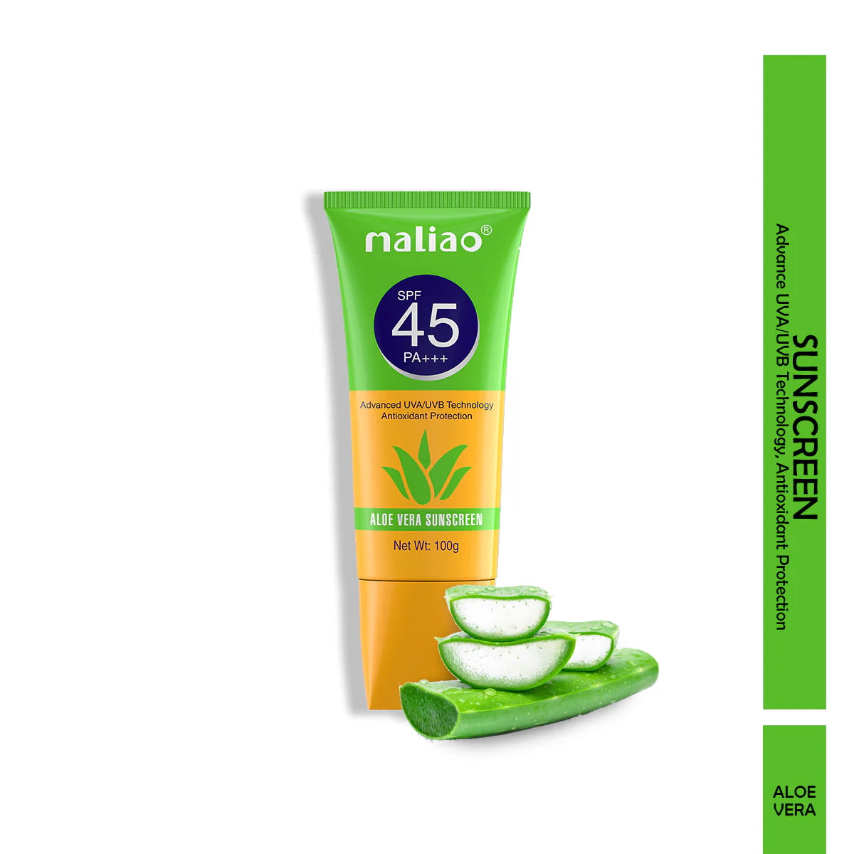 MALIAO Aloe Vera Sunscreen SPF 45 PA+++ 100g