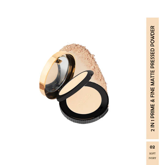Maliao 2 In 1 Prime & Fine Matte Pressed Powder M199