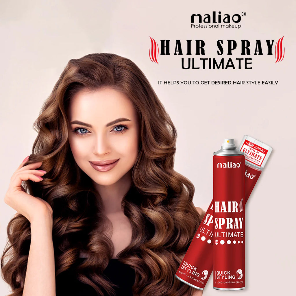 Maliao Ultimate Hair Spray – Quick Styling, Long-Lasting Effect | Hair Spray For Men | Hair Styling | Hair Setting Spray | Hair Fixing Spray | Strong Hold