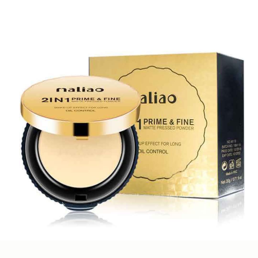 Maliao 2 In 1 Prime & Fine Matte Pressed Powder M199