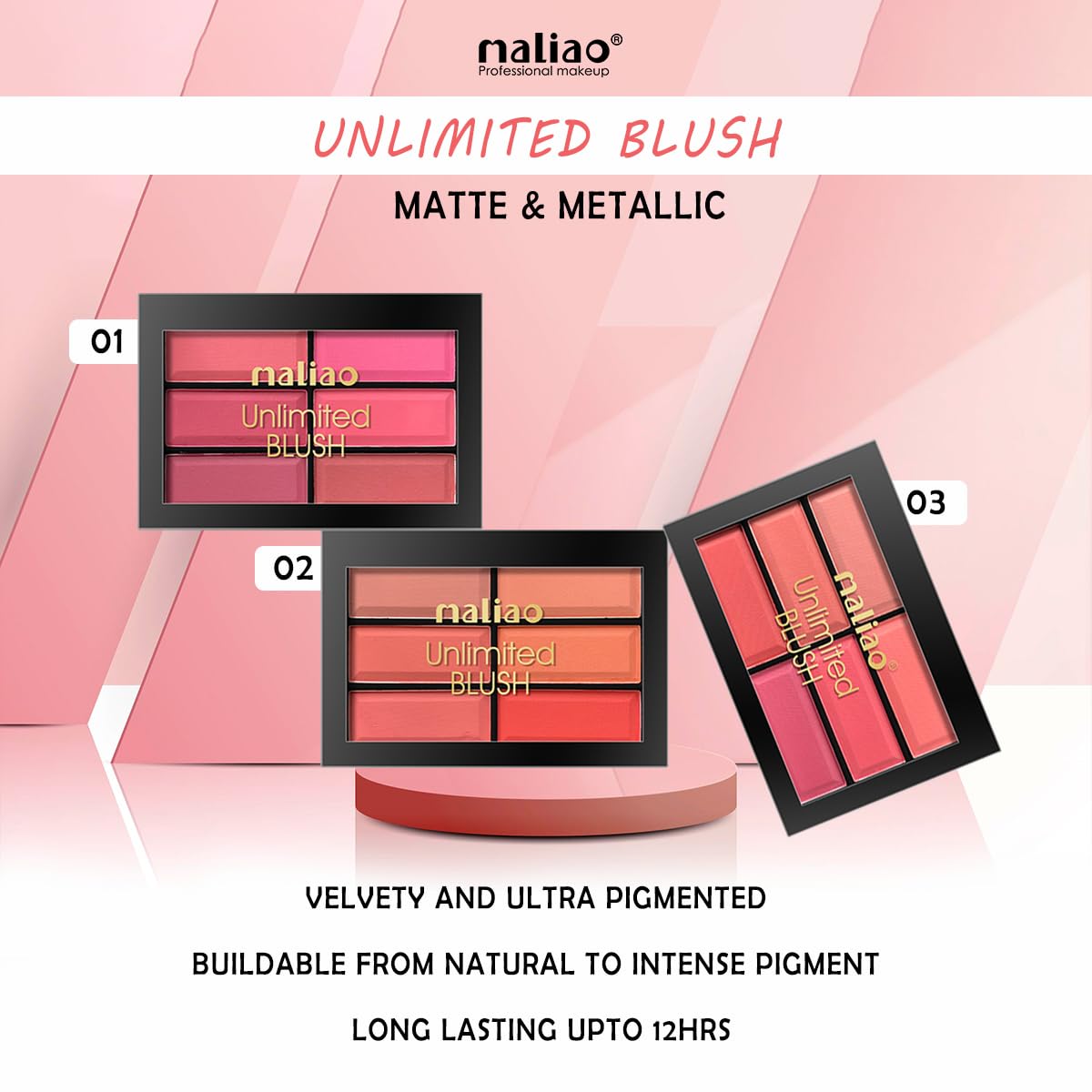 Discover Radiant Cheeks with Maliao Unlimited Blush Palette (01) 18g