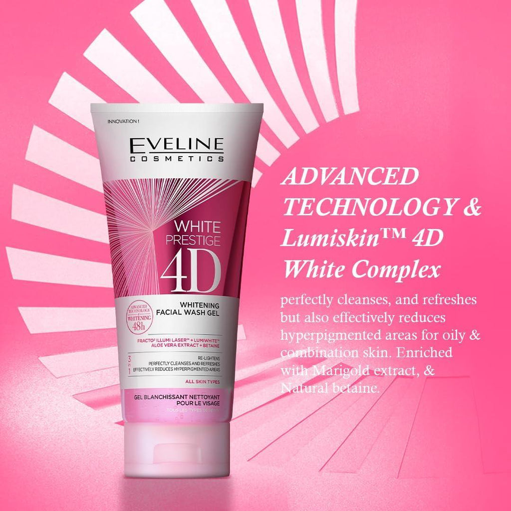 EVELINE 4D Best Fairness Whitening Face Wash Gel – Wash Away Dullness  _200ML