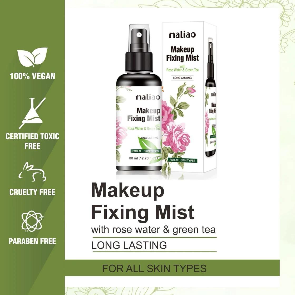 Maliao Makeup Fixing Mist Rose Water & Green Tea 80ml