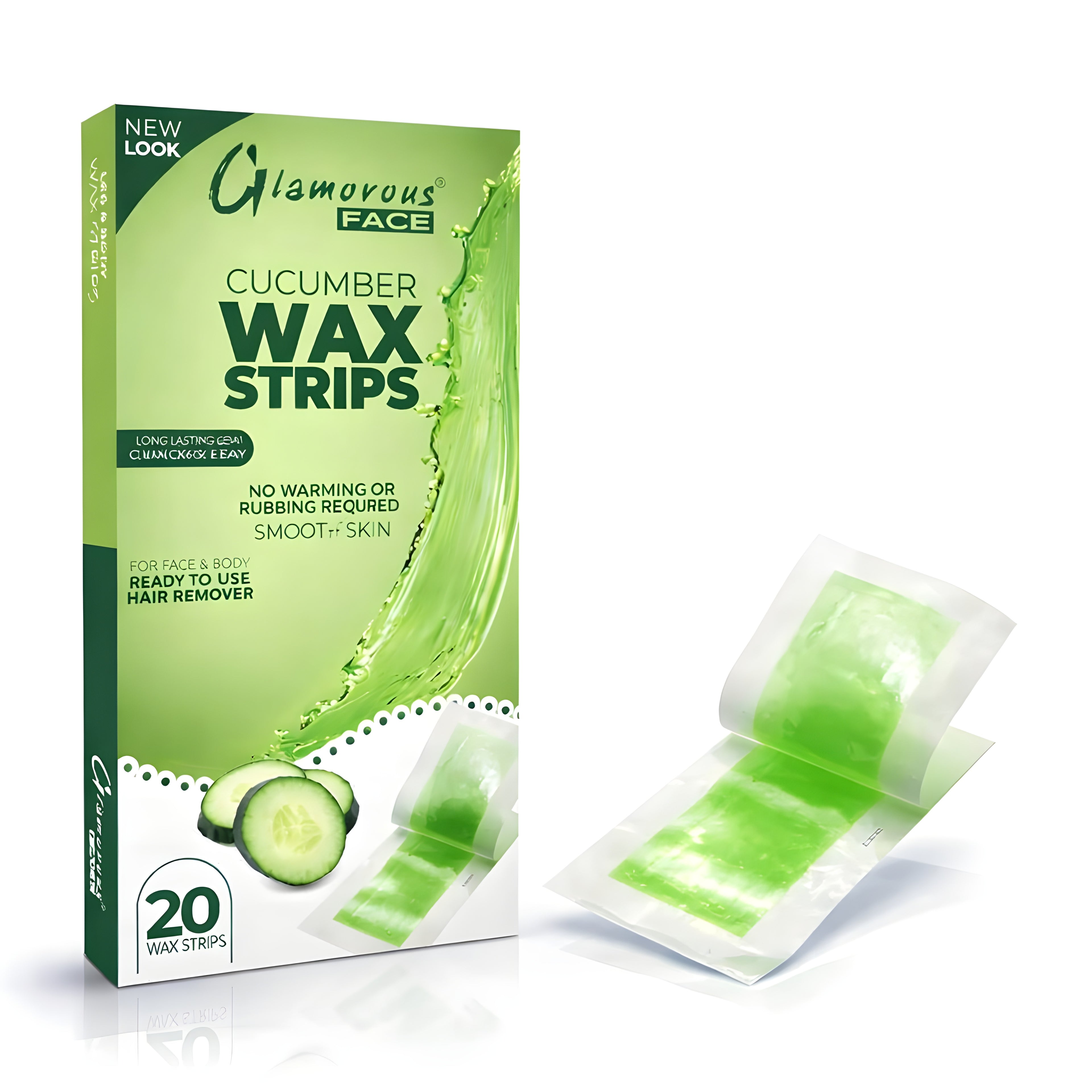 GLAMOROUS FACE CUCUMBER WAX STRIPS SMOOTH SKIN