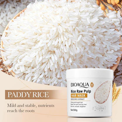 BIOAQUA RICE RAW PULP HAIR MASK 500G