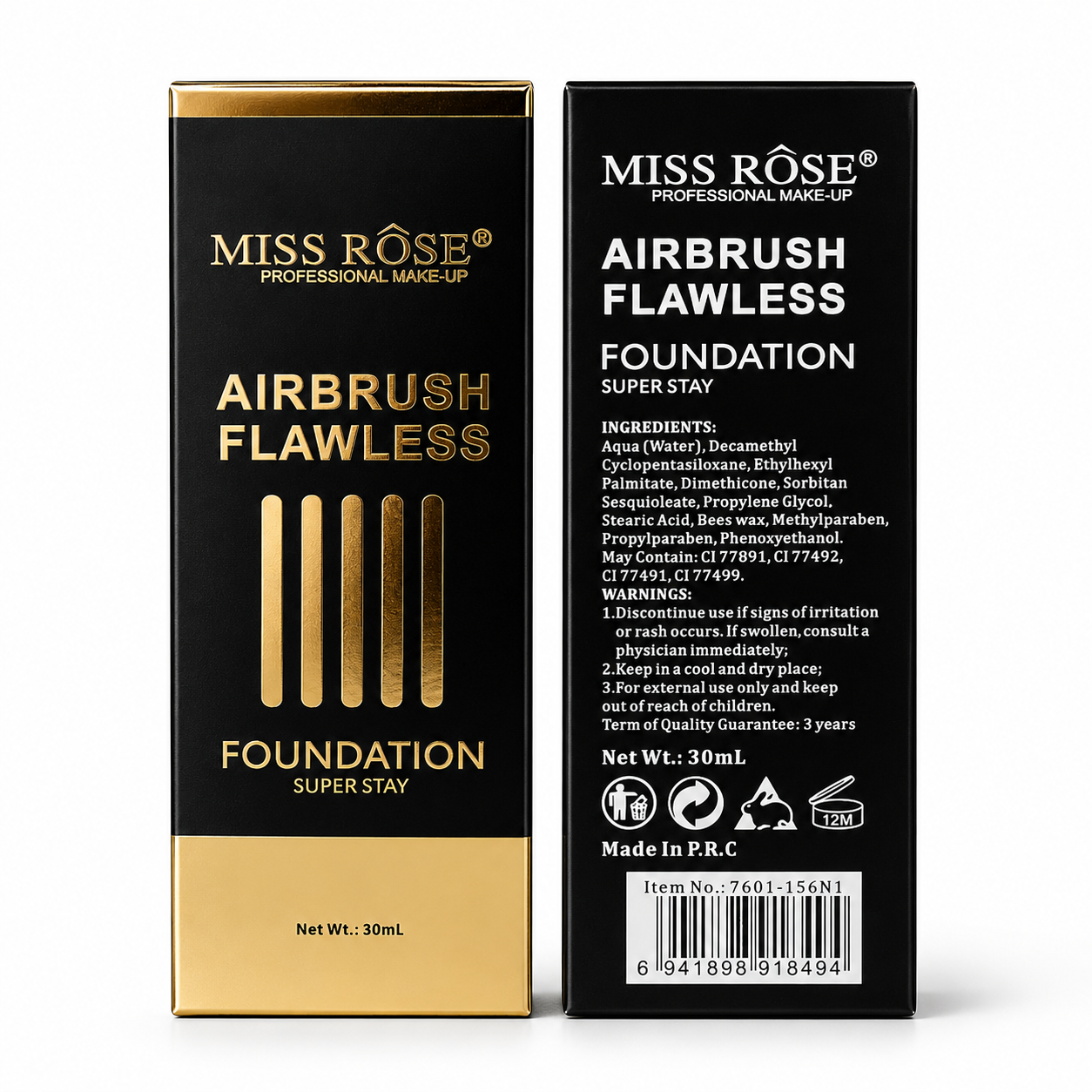MISS ROSE AIRBRUSH FLAWLESS FOUNDATION 30ML
