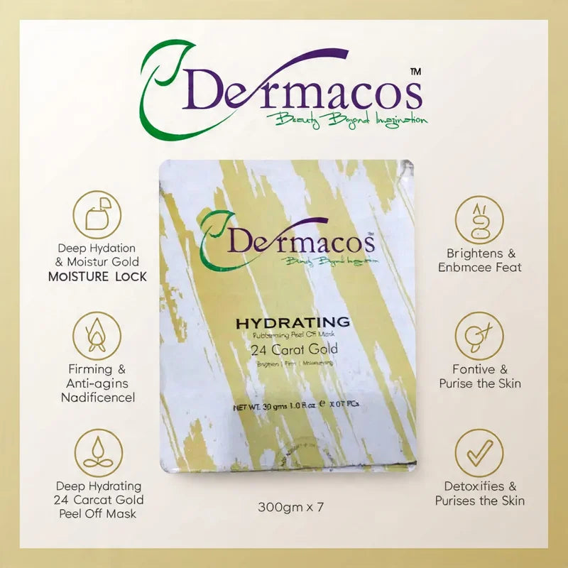 Dermacos Hydrating Rubbering Peel-Off Mask 24 Carat Gold (30gm)