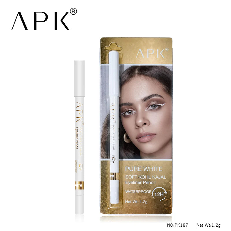Sale APK Pure White Waterproof Soft Kohl Kajal Eyeliner Pencil