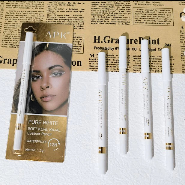 Sale APK Pure White Waterproof Soft Kohl Kajal Eyeliner Pencil