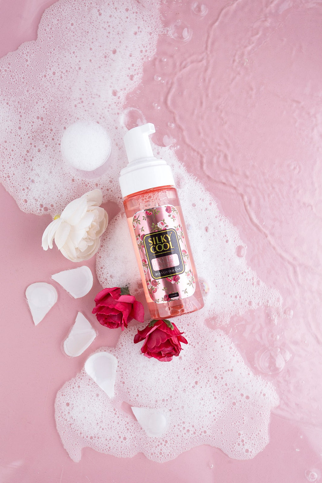 Silky Cool Face Wash Foam Rose Damascene 150ml