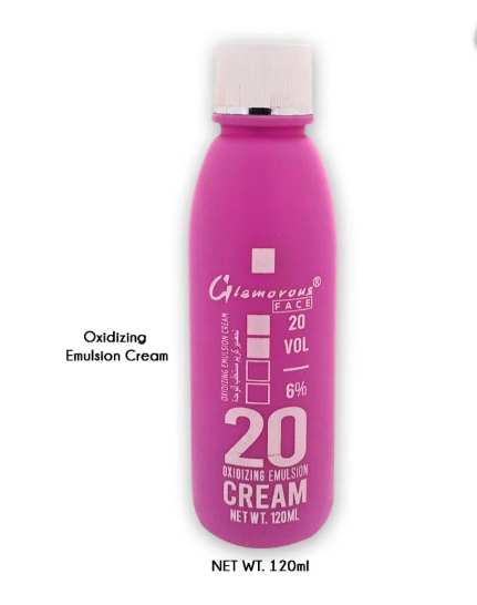 GLAMOROUS FACE OXIDIZING EMULSION CREAM 20 VOL WITH FACE  BLONDE BLEACH POWDER