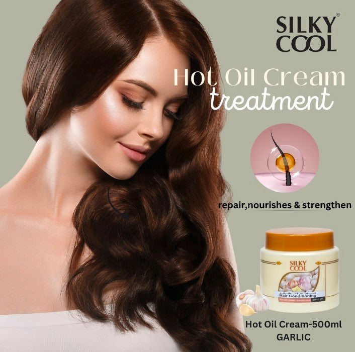 Silky Cool Hot Oil Cream Garlic 500ml