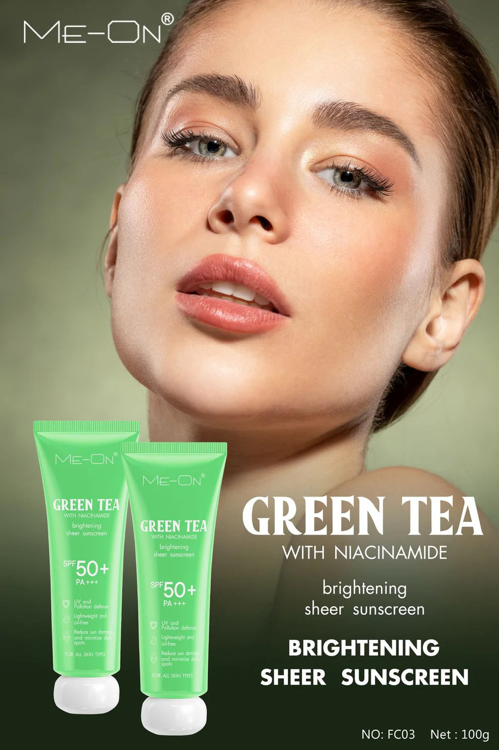 ME-ON GREEN TEA SUNSCREEN SPF-50+ 100ML