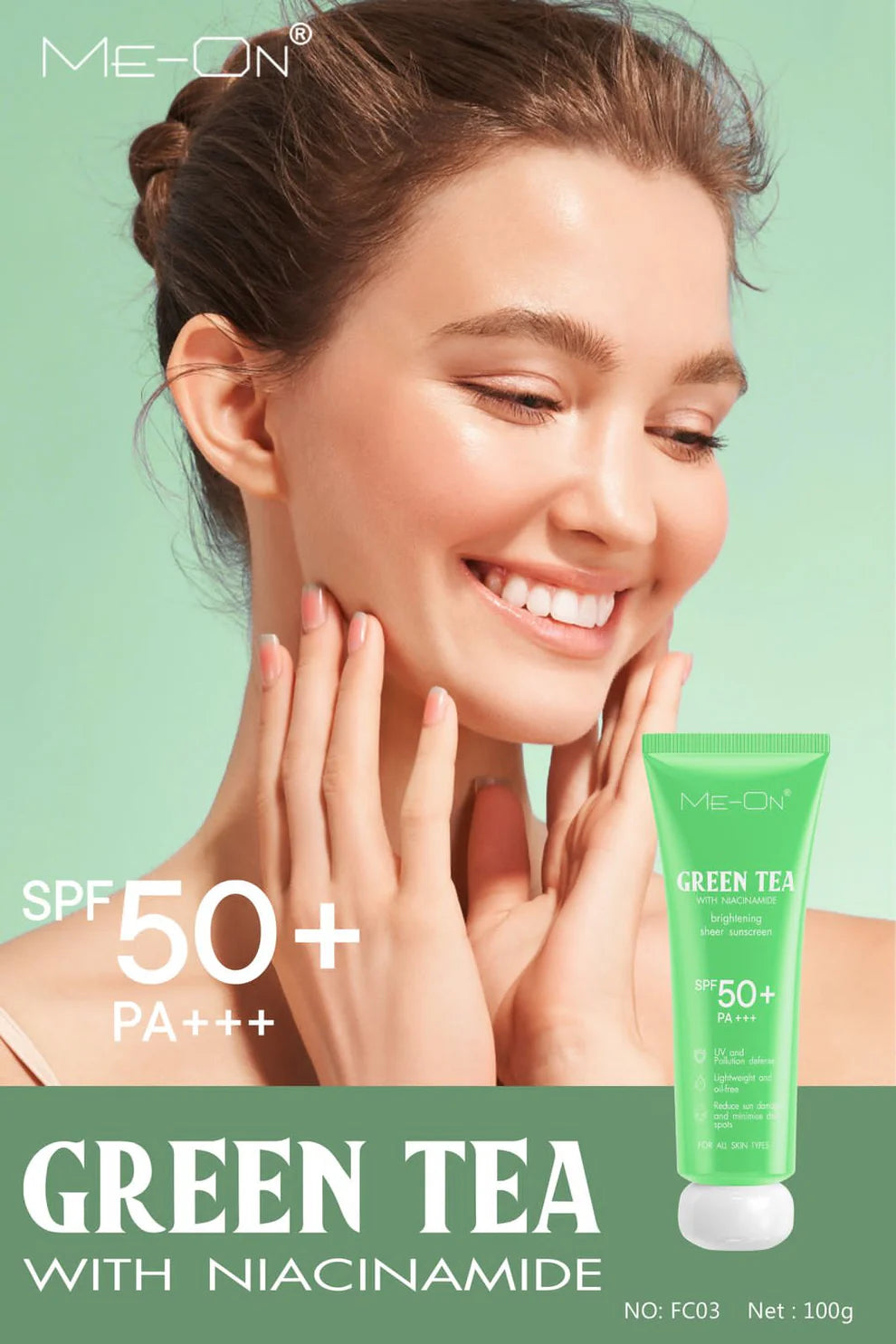 ME-ON GREEN TEA SUNSCREEN SPF-50+ 100ML