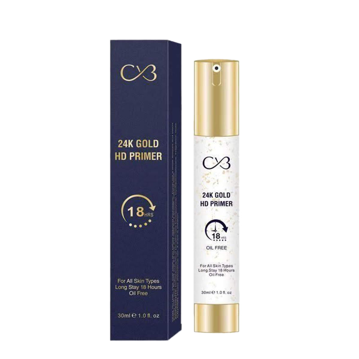 CVB 24K Gold HD Primer 18 hour- oil Free For All Types Skins
