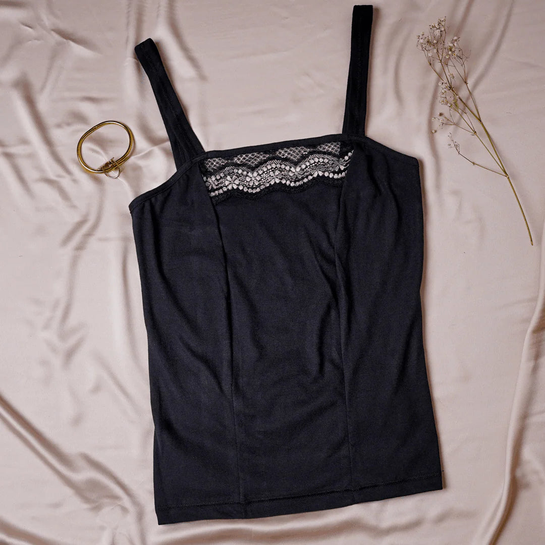 Camisole 002 Top For Women, Girls (Black, Skin, White)