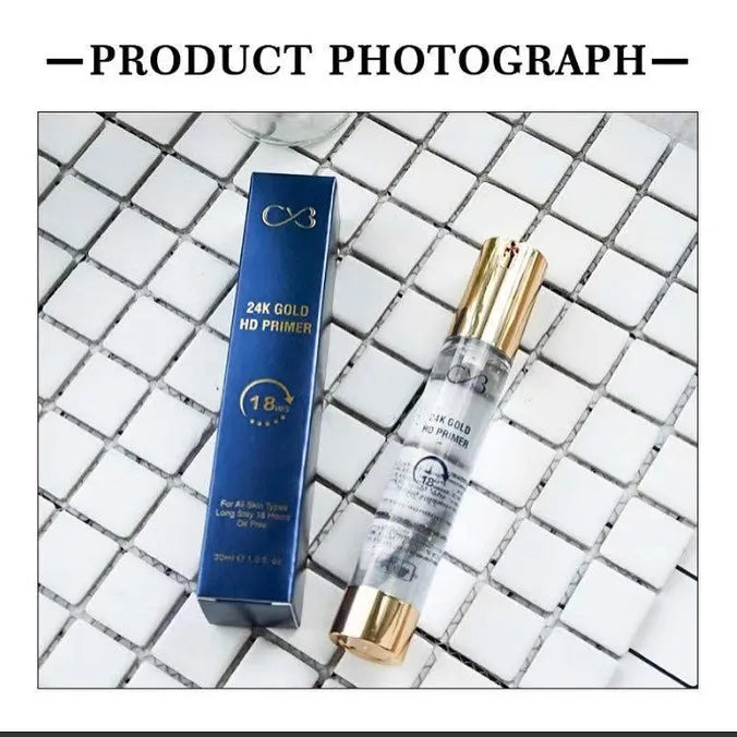 CVB 24K Gold HD Primer 18 hour- oil Free For All Types Skins