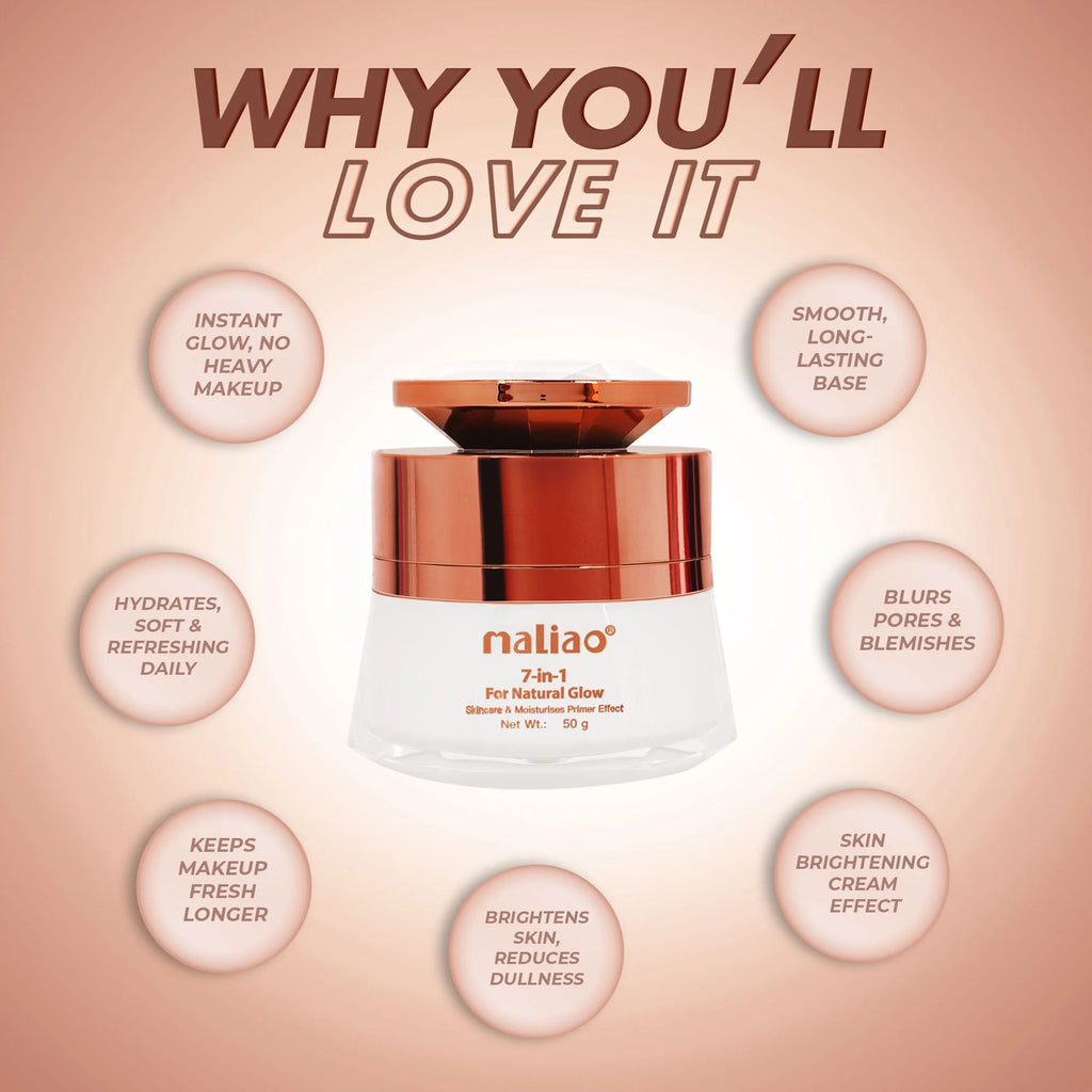 Maliao 7 in 1 Natural Glow+ Skincare & Moisturizing Primer